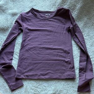 FLX Women's Ribbed Plum Long Sleeve Tee